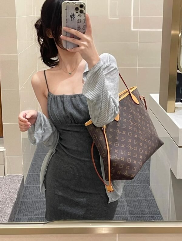 Louis Vuitton Neverfull mini and regular size shopping bags