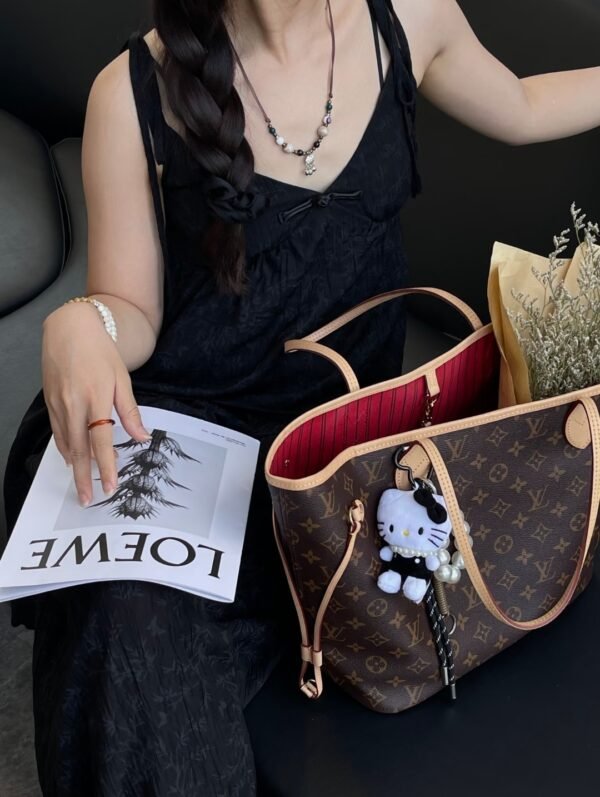 Louis Vuitton Neverfull mini and regular size shopping bags