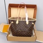Louis Vuitton Neverfull mini and regular size shopping bags