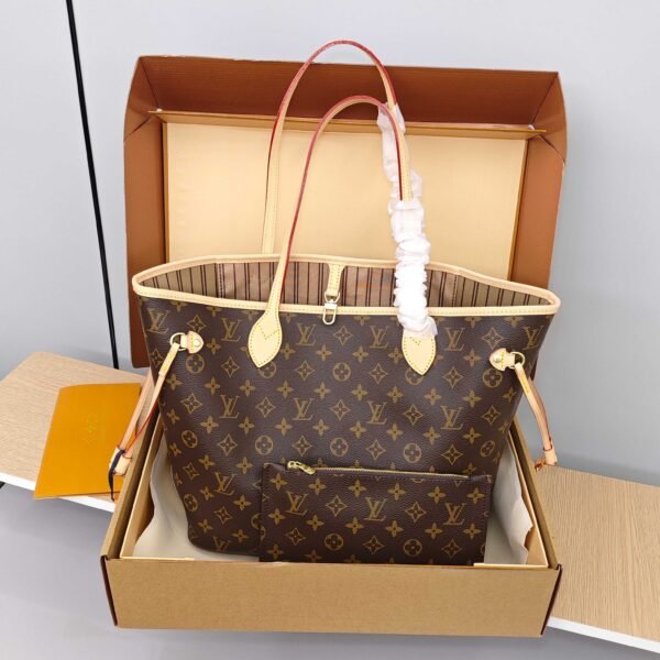 Louis Vuitton Neverfull mini and regular size shopping bags